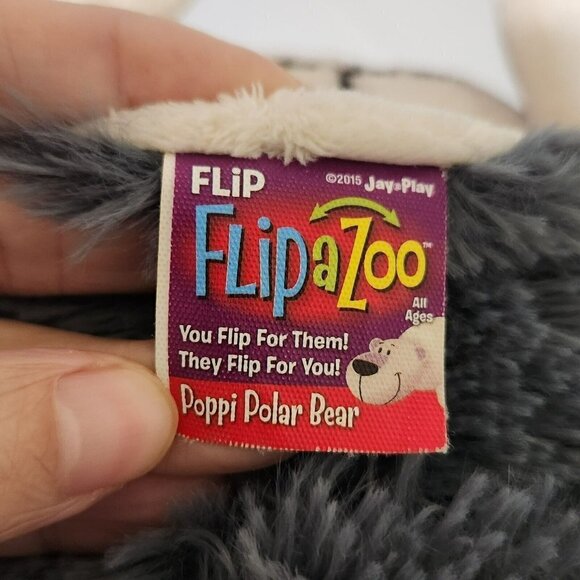 Flip A Zoo Asher Husky & Poppi Polar Bear Plush 18" Stuffed Reversible Plush Toy - Picture 12 of 13